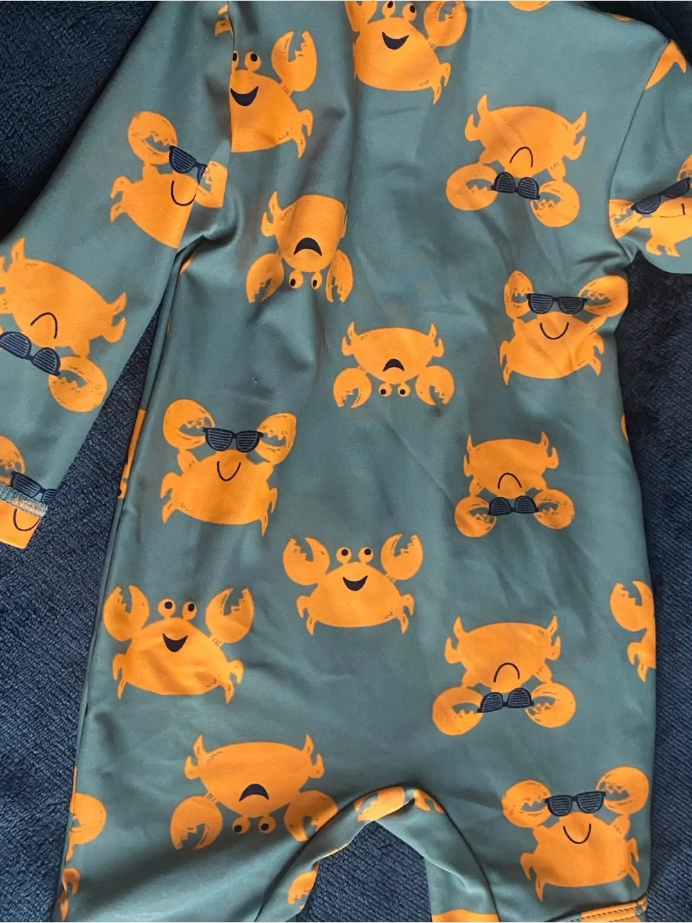 Carter's Teal One-Piece with Orange Crab Print